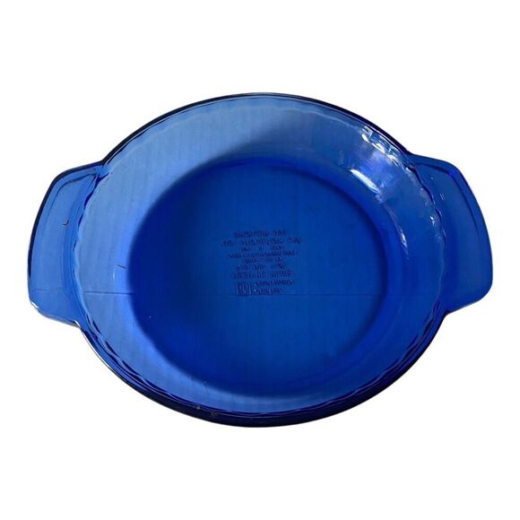 Anchor Hocking Deep Pie Plate Ovenware 9 Inch Vintage Cobalt Blue #1075 - Picture 4 of 5